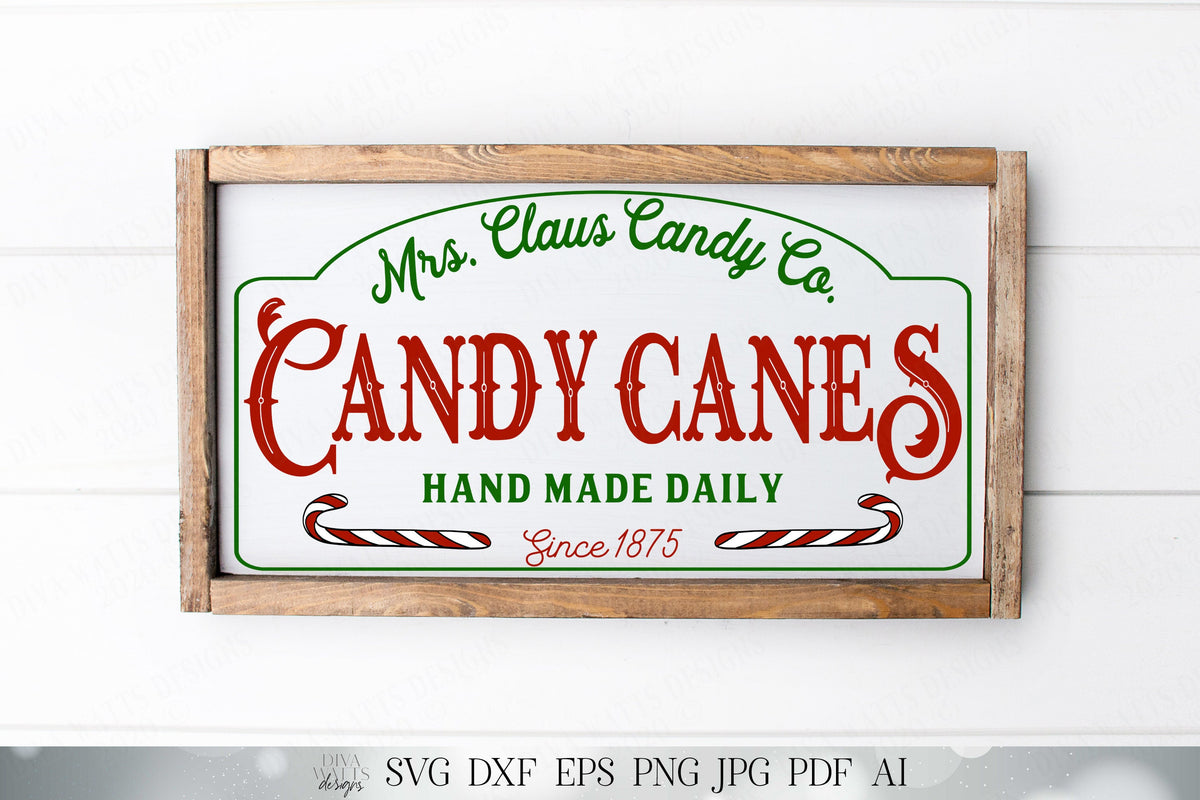 Mrs. Claus Candy Canes SVG | Christmas Sign Design