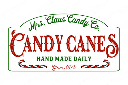 Mrs. Claus Candy Canes SVG | Christmas Sign Design