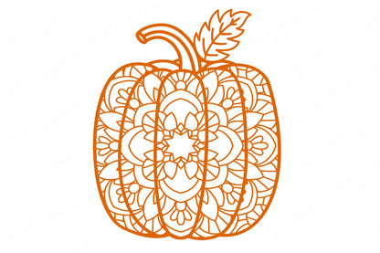 Mandala Pumpkin | Fall Autumn Design | Shirt SVG | Sign SVG | Cutting Files and Printable | DXF and More | Thanksgiving Design