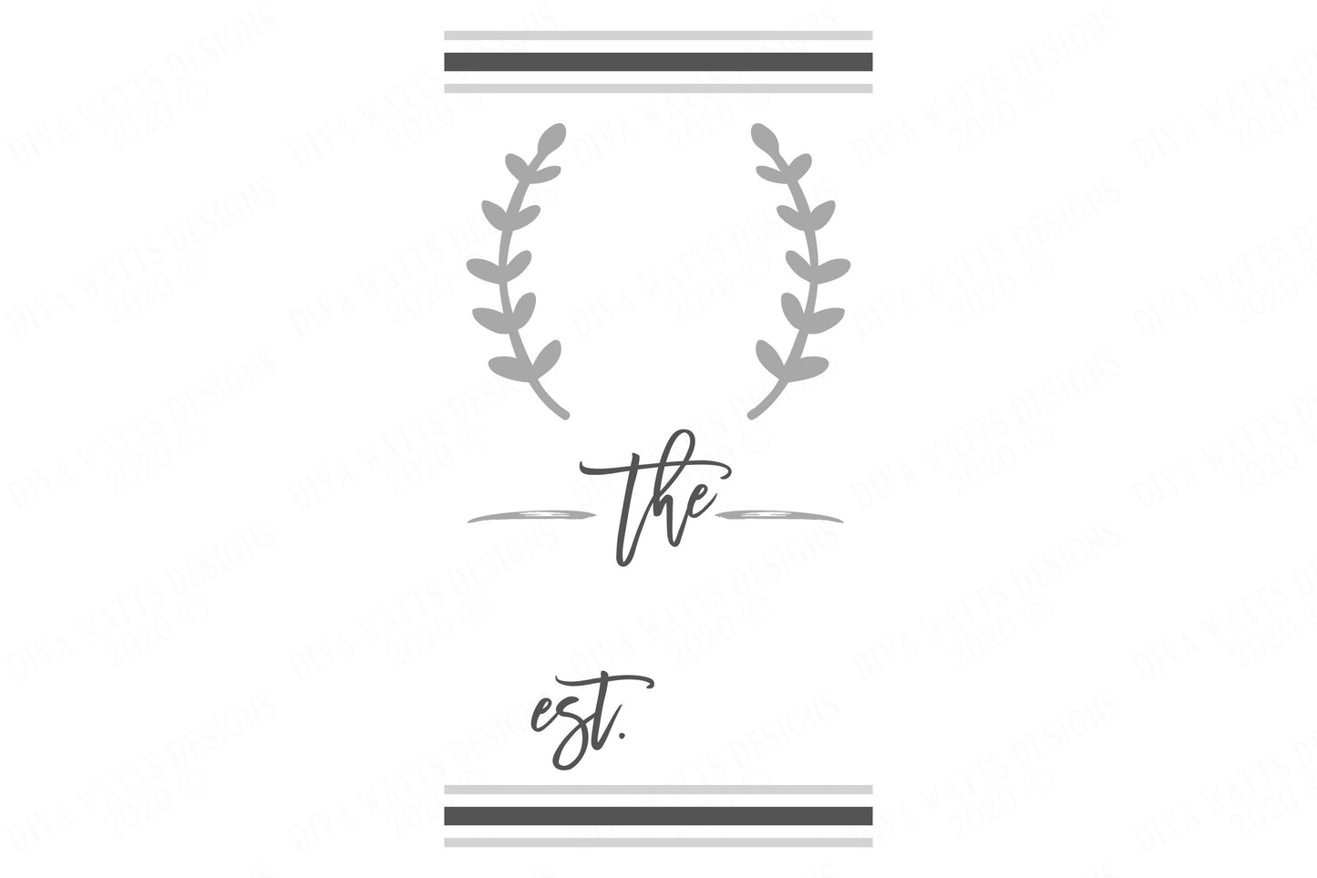 Modern Monogram Sign | Farmhouse Family Sign | Customize Sign | Last Name Sign | SVG DXF and More! | Ticking Stripes Design