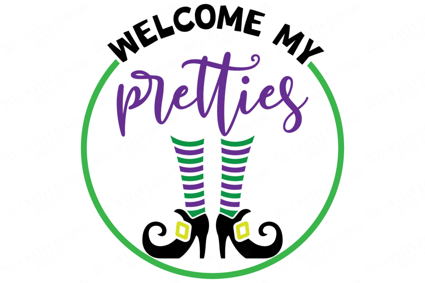 Welcome My Pretties | Halloween SVG | Witch SVG | Wreath SVG | Happy Halloween svg | dxf and more!