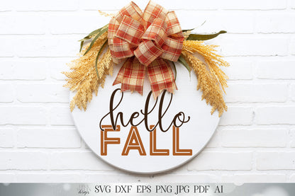 Hello Fall SVG | Fall SVG | Fall Shirt SVG | Fall Sign svg | dxf and more! | Printable