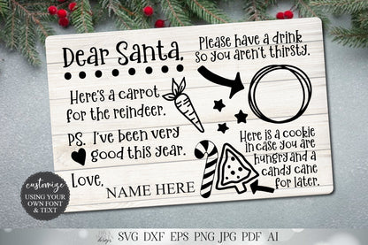 Dear Santa Christmas Eve Snack Mat or Tray | I and We Versions | Christmas SVG | Printable and More!
