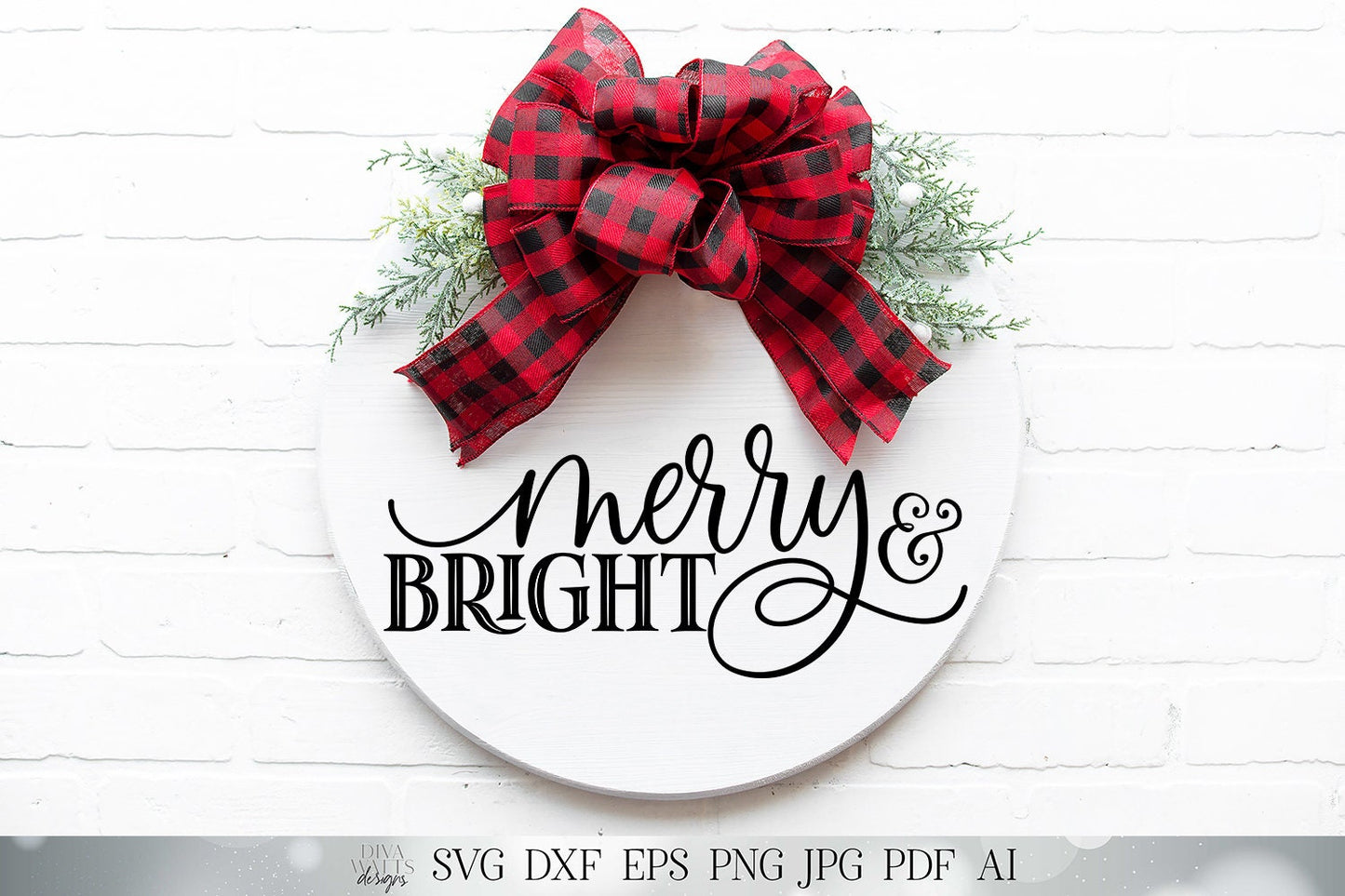 Merry & Bright SVG | Christmas SVG | Christmas Tree SVG | Farmhouse svg | dxf and more! | Printable