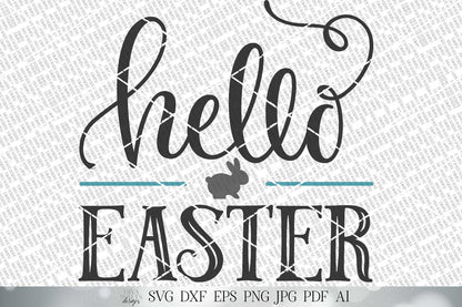 Hello Easter SVG | Farmhouse Round Sign SVG | Welcome SVG | dxf and more! | Printable