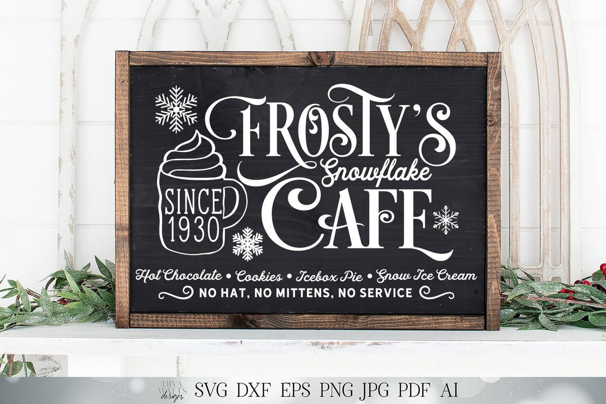 Frosty's Snowflake Cafe SVG | Christmas Design