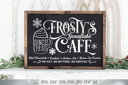 Frosty's Snowflake Cafe SVG | Christmas Design