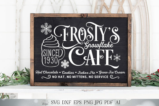 Frosty's Snowflake Cafe SVG | Christmas Design