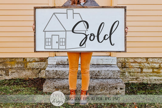 Real Estate SVG | Sold Home SVG | Real Estate Agent SVG | dxf and more! | Printable
