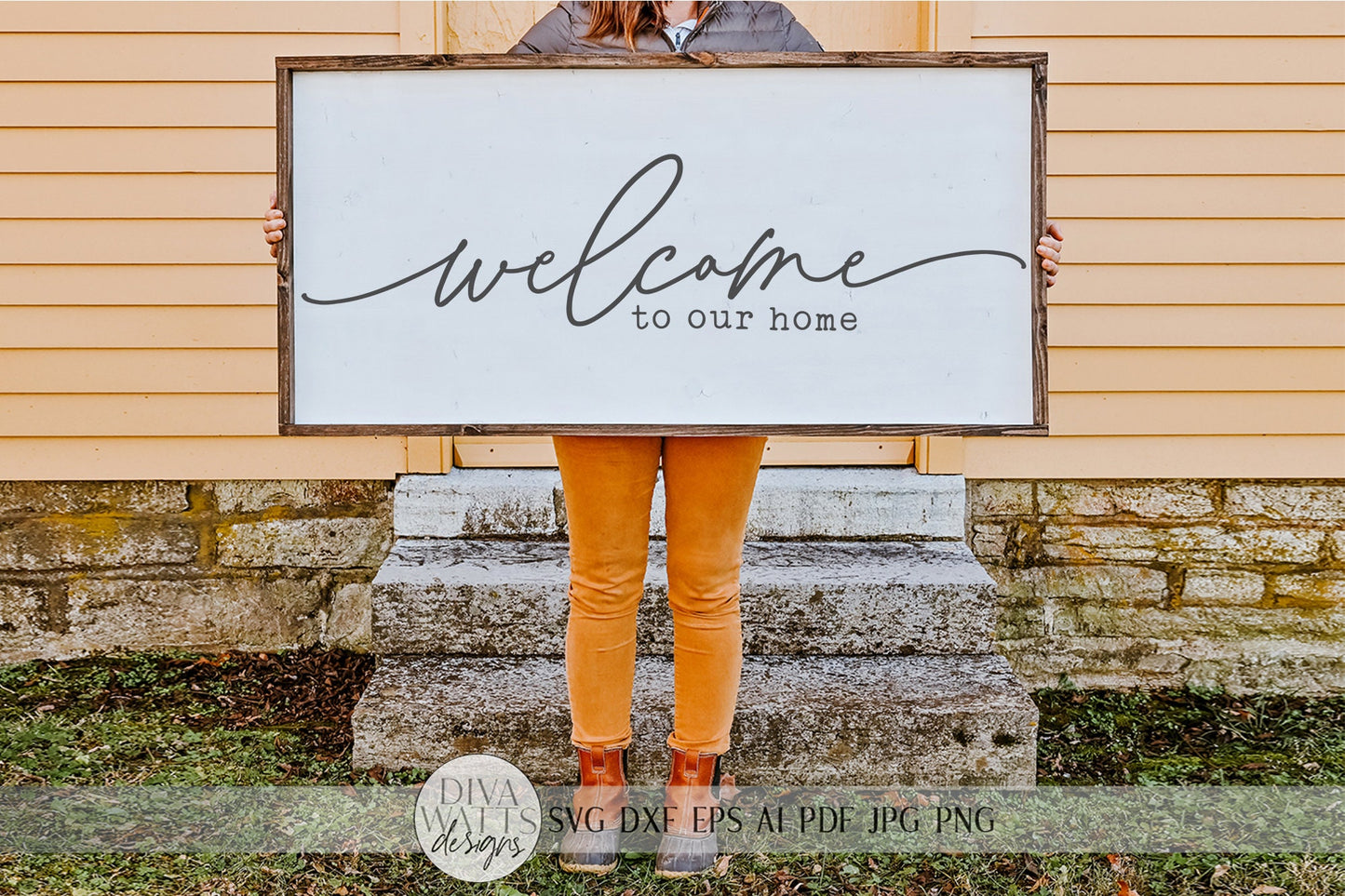 Welcome To Our Home SVG | Oversized Farmhouse Sign SVG | DXF and more