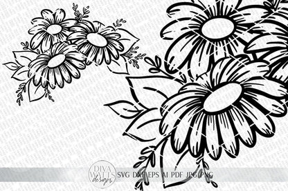 Daisy Floral Arrangement SVG | Farmhouse Flowers | DXF and more!