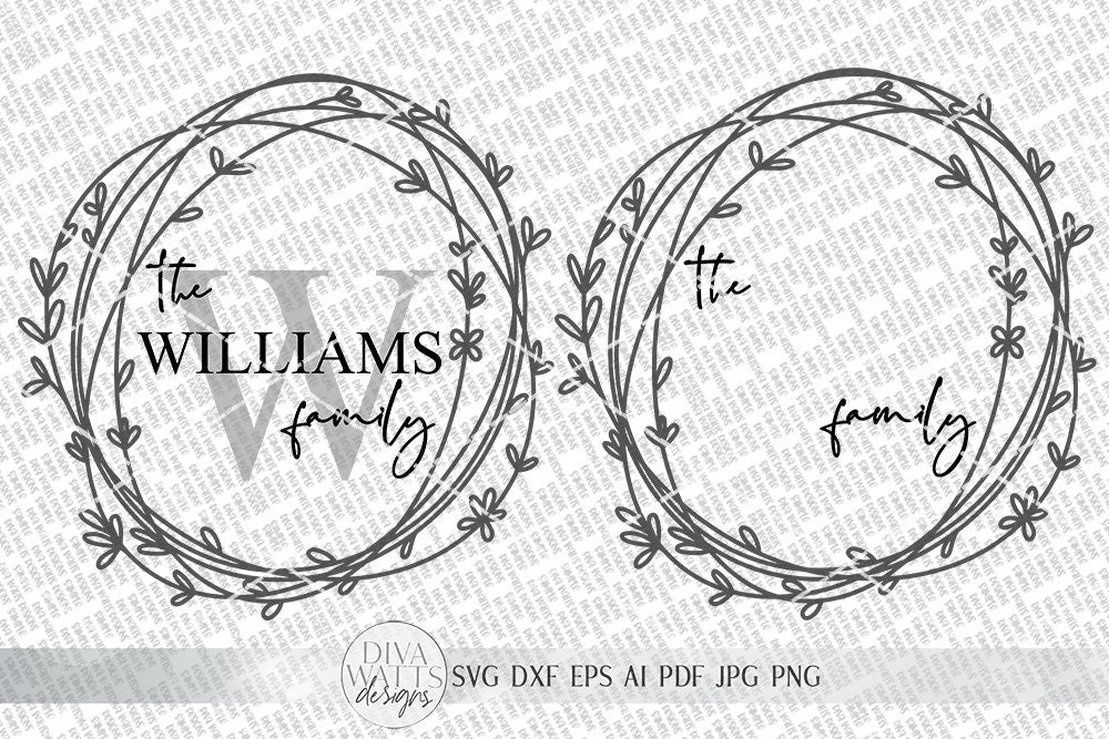 Monogram Wreath SVG | Farmhouse Sign SVG | dxf and more