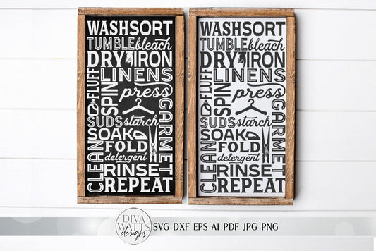 Laundry Room Subway Art SVG | Farmhouse Laundry Sign | dxf and more