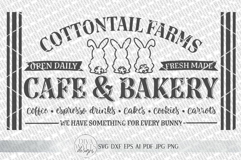 Cottontail Farms Easter SVG | Farmhouse Bunnies Sign | dxf and more