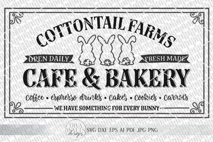 Cottontail Farms Easter SVG | Farmhouse Bunnies Sign | dxf and more