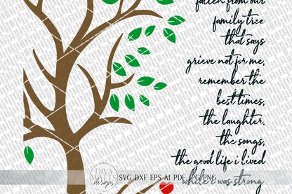 A Limb Has Fallen SVG | Grief & Memorial Sign | DXF and more