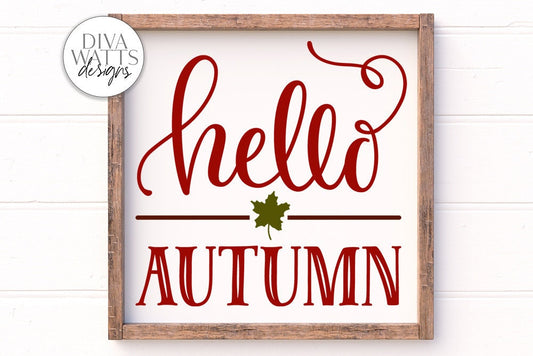 Hello Autumn SVG | Farmhouse Sign | DXF and More