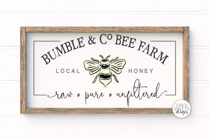 Bumble & Co Bee Farm SVG | Farmhouse Bees Sign | dxf and more