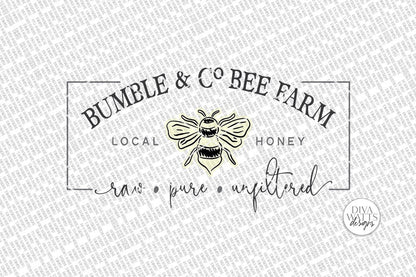Bumble & Co Bee Farm SVG | Farmhouse Bees Sign | dxf and more