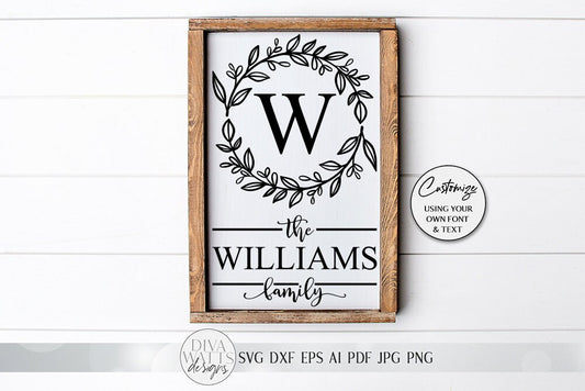 Farmhouse Wreath Monogram SVG | Farmhouse Sign | DXF and more!