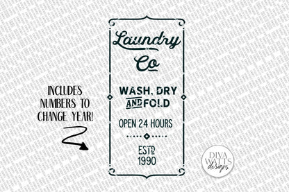 Laundry Co Vertical SVG | Farmhouse Laundry Sign | DXF and More