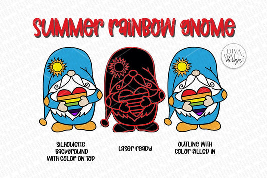 Summer Rainbow Gnome SVG | Sublimation & Laser Ready too!