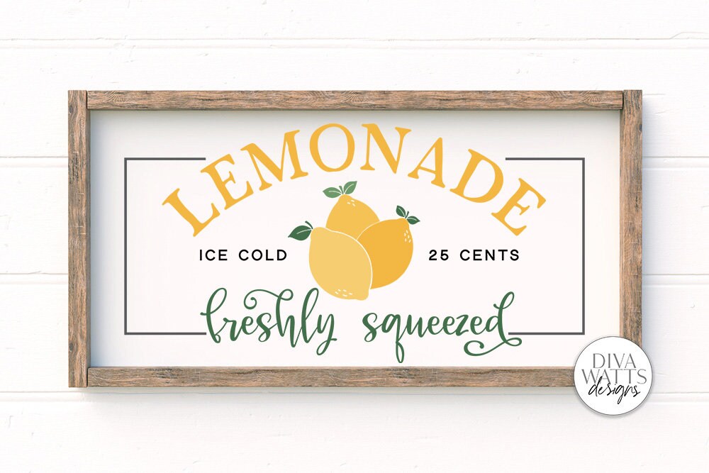 Lemonade SVG | Farmhouse Lemons Sign | DXF and More