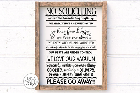 No Soliciting SVG | Farmhouse Entry Sign | DXF and More!
