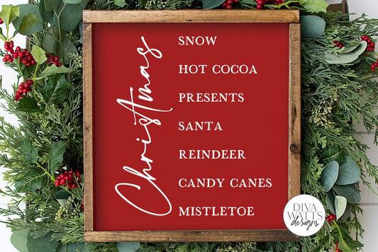 Christmas List SVG | Modern Farmhouse Sign Design