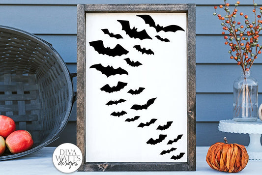 Flying Bats SVG | Halloween Design for Sign and More