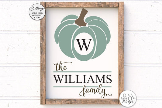 Fall Pumpkin Monogram SVG | Autumn Sign Design