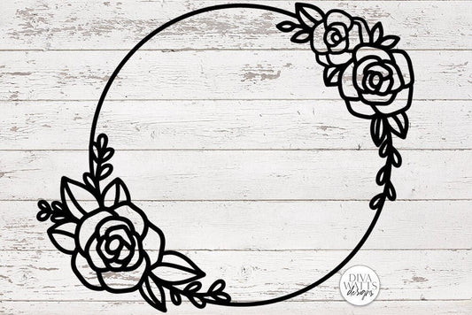 Rose Wreath SVG | Floral Clipart | Vector Roses