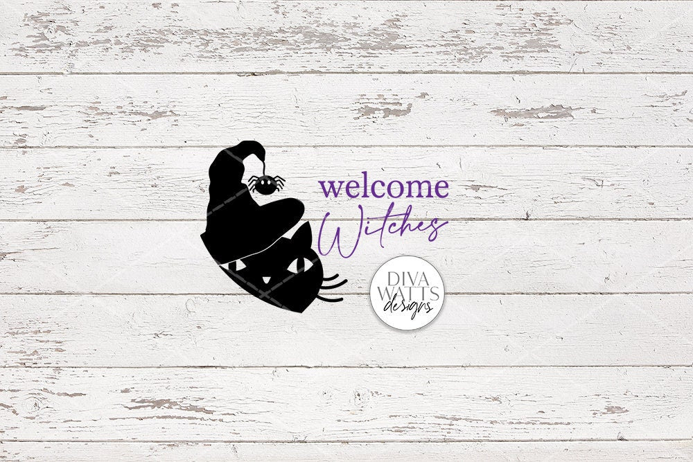 Welcome Witches SVG | Halloween Round Sign Design
