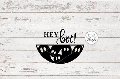 Hey Boo SVG | Halloween Round Sign Design