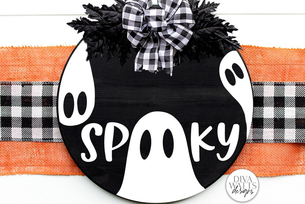 Spooky SVG | Halloween Ghosts Round Sign Design