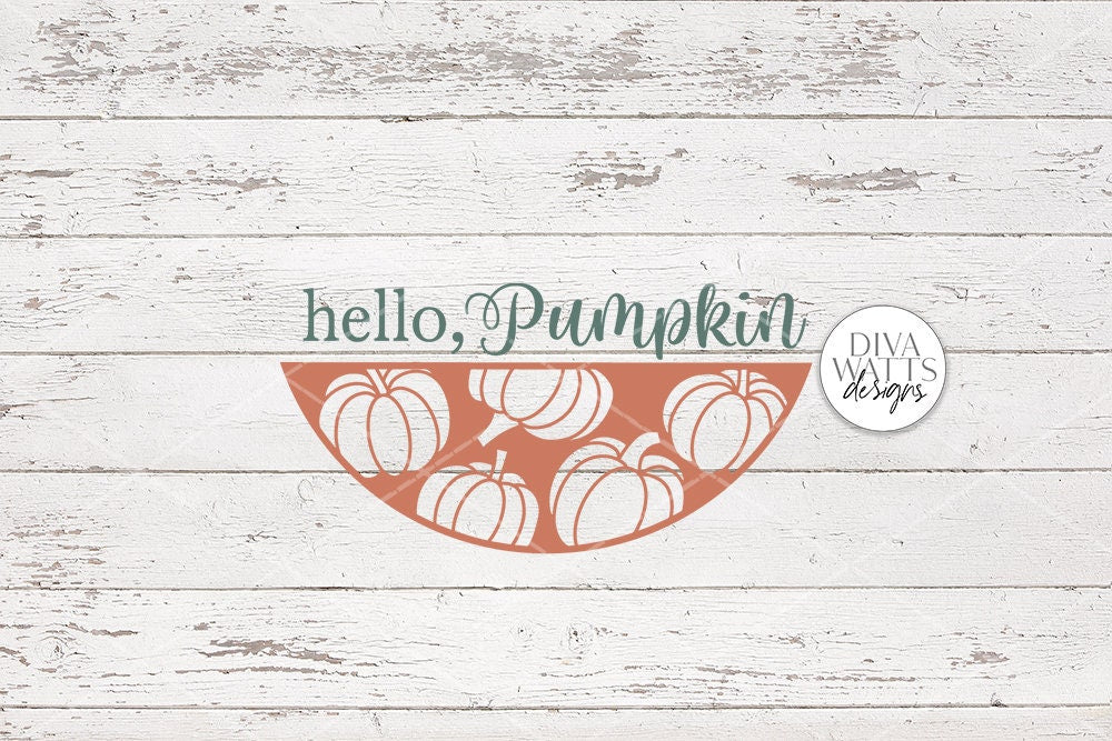 Hello Pumpkin SVG | Fall Round Sign Design