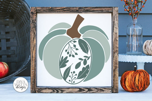 Floral Leaves Pumpkin SVG | Fall / Autumn Design