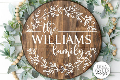 Family Name Wreath SVG | Bestseller | Great For Farmhouse Signs Including Glowforge