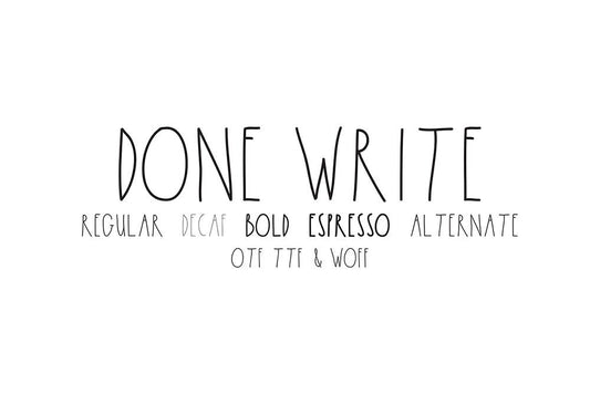 Done Write Font Family | Skinny Farmhouse Font | OTF TTF and Web Font Included