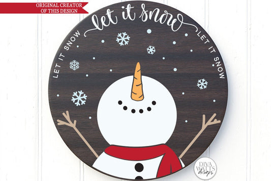 Let It Snow SVG | Christmas Snowman Design