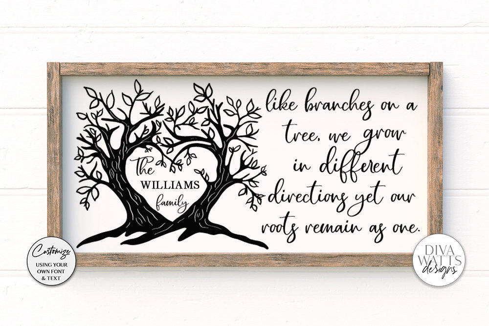 Like Branches On A Tree SVG | Family Tree Customizable Design For Sign