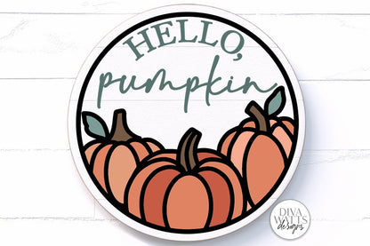Hello Pumpkin Round Trio SVG | Fall Pumpkins Design