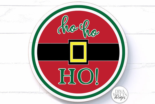 Ho Ho Ho Round SVG | Christmas Santa Round Sign Design