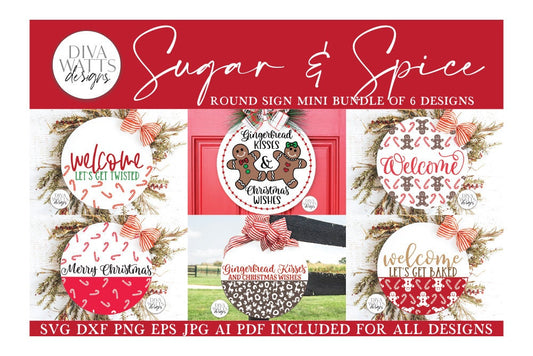 Sugar & Spice Christmas Round SVG Bundle | Sign Makers Set