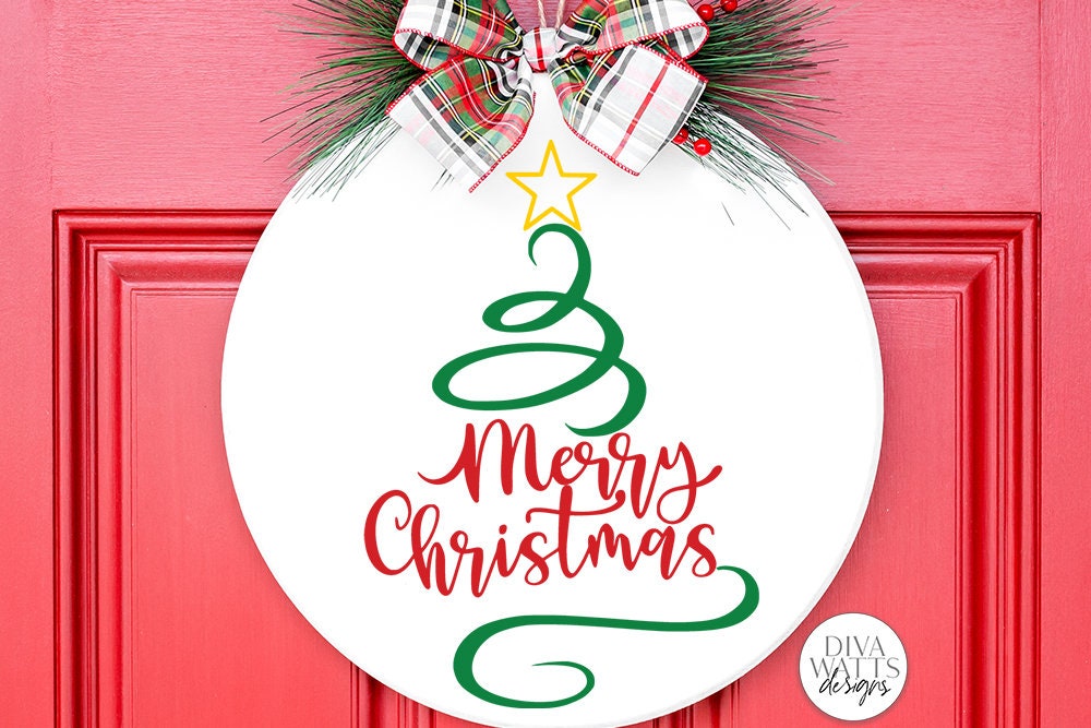 Merry Christmas Swirling Tree SVG | Winter Design