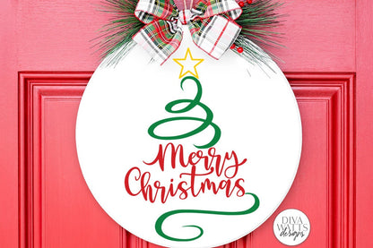 Merry Christmas Swirling Tree SVG | Winter Design