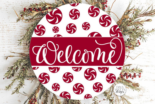 Welcome With Peppermints SVG | Christmas Design