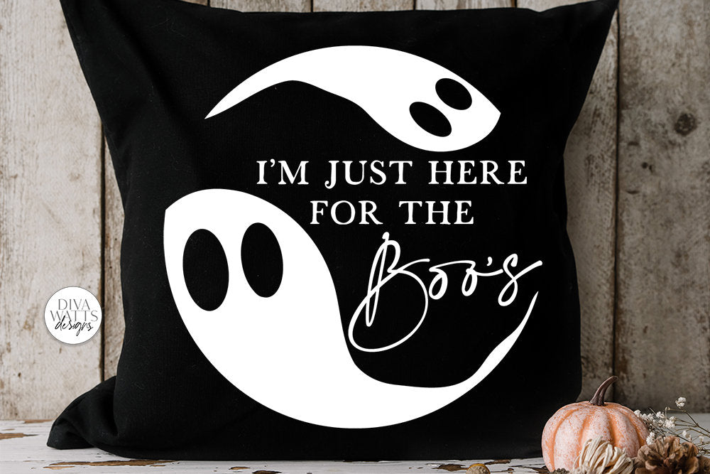 I'm Just Here For The Boos | Halloween Ghost Round Design