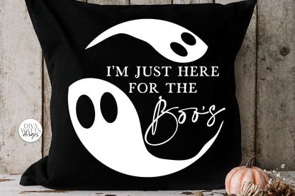 I'm Just Here For The Boos | Halloween Ghost Round Design