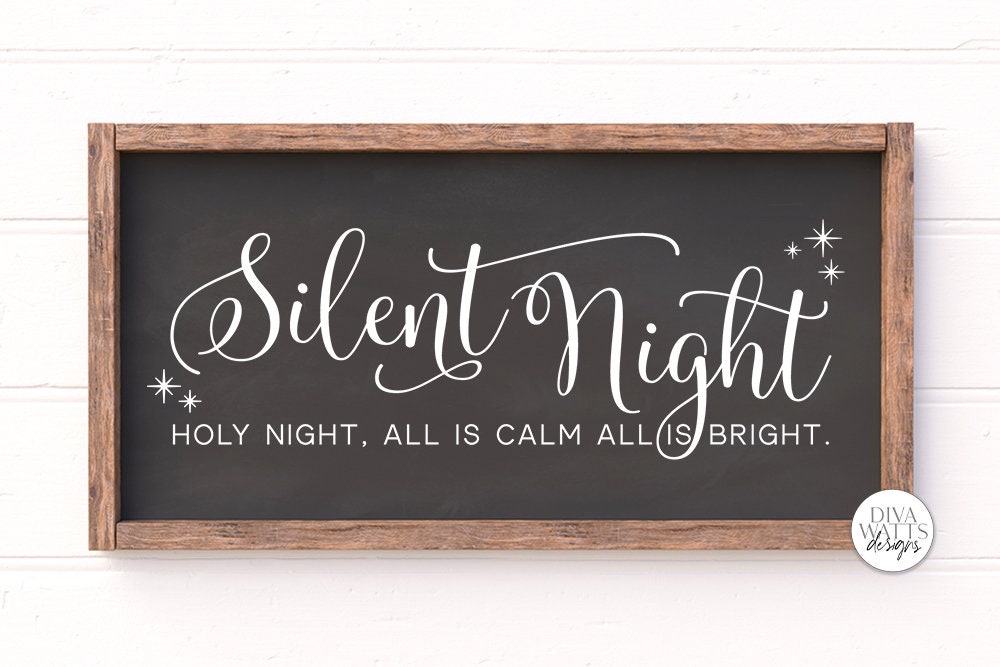 Silent Night Holy Night SVG | Christmas Sign Design